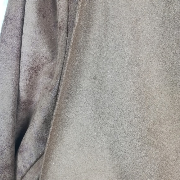 A.N.A Womens Blazer Jacket Moto Faux Leather Brown Mottled Zip Asymmetrical‎ XL - Picture 9 of 12